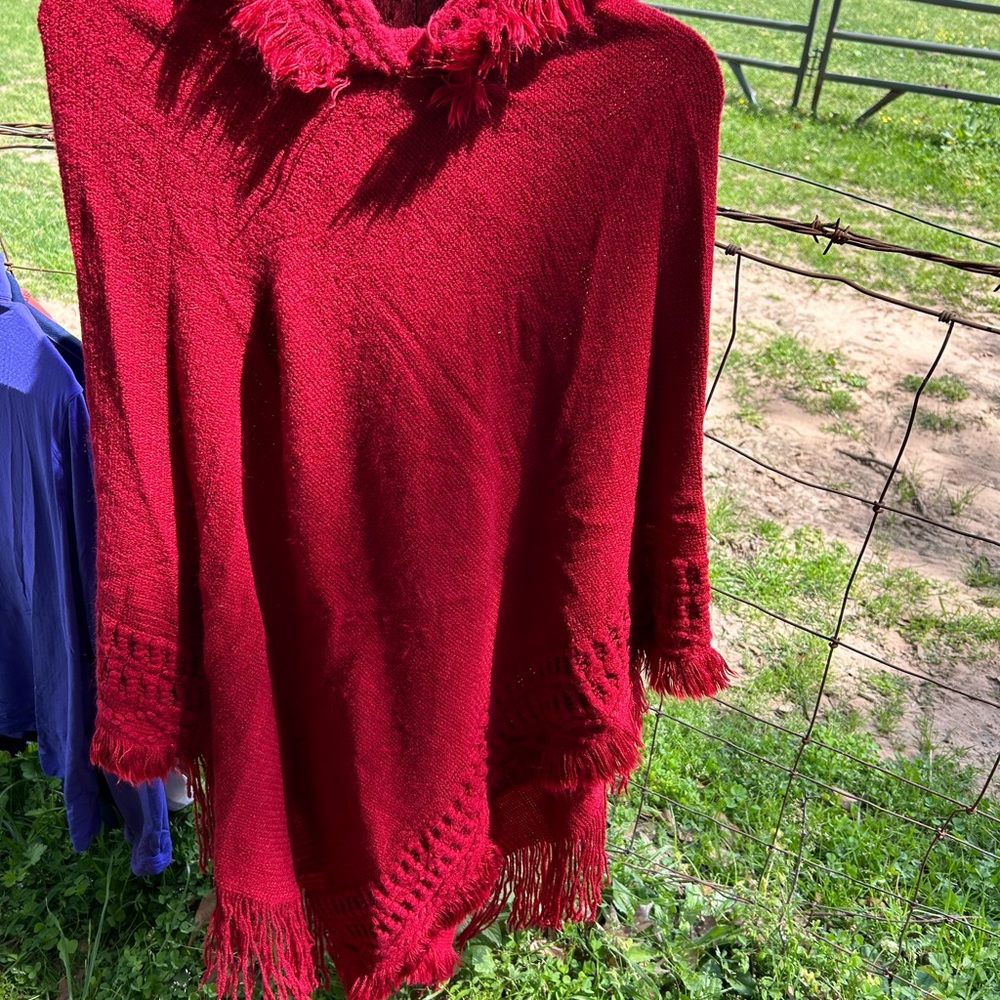 Red hooded cape